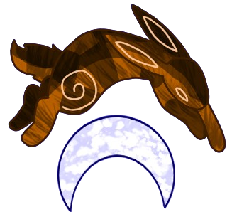 a rabbit hopping over the moon